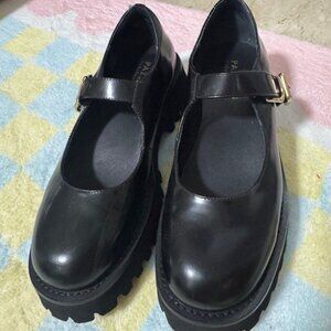 PAZZIO Black Mary Jane Platform Shoes